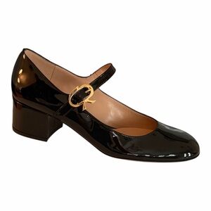 NWT Gianvito Rossi 45mm Mary Ribbon Patent Pumps 39.5 | Balletcore